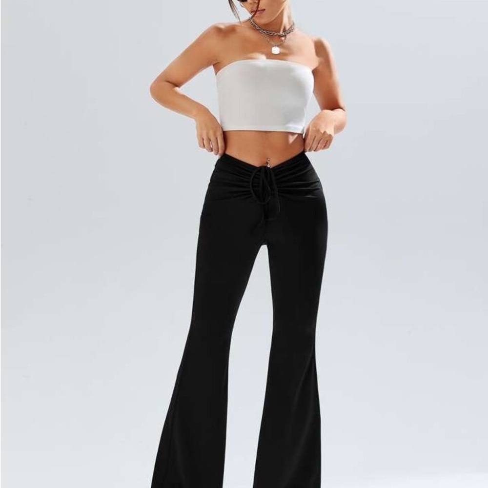 NWOT VELOUR BELL BOTTOM SPLIT HEM PANTS SIZE SMALL